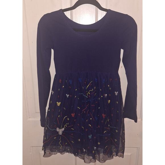 Girls Longsleeve Mikey Mouse Fireworks Dress Size 10 4th of July Disney Vaca - Picture 2 of 6